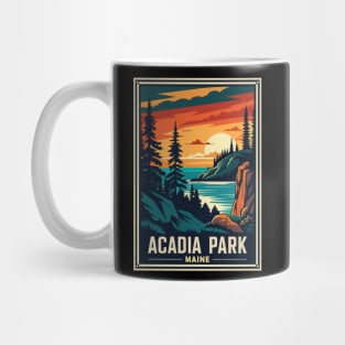 Retro Acadia National Park Mug